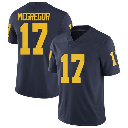 Braiden McGregor Michigan Wolverines Men's NCAA #17 Navy Limited Brand Jordan College Stitched Football Jersey BIP4054IX